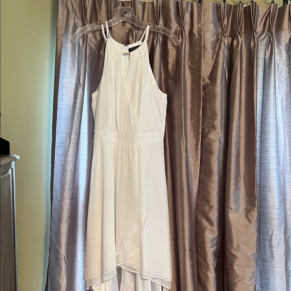 White House Black Market White Halter High-Low Dress